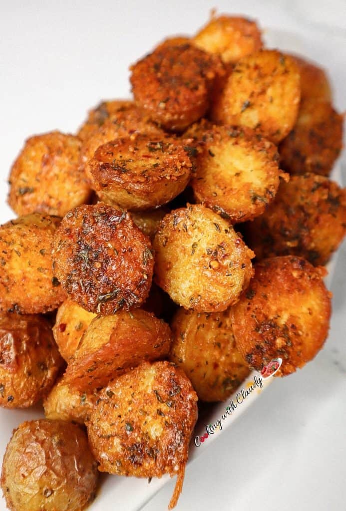 Roasted Garlic Butter Parmesan Potatoes Cooking With Claudy
