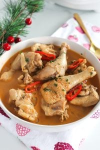 Chicken Pepper Soup in a white bowl.