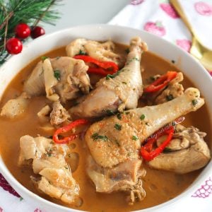 Chicken Pepper Soup in a white bowl.