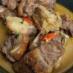 Goat Meat Pepper Soup in a pot.