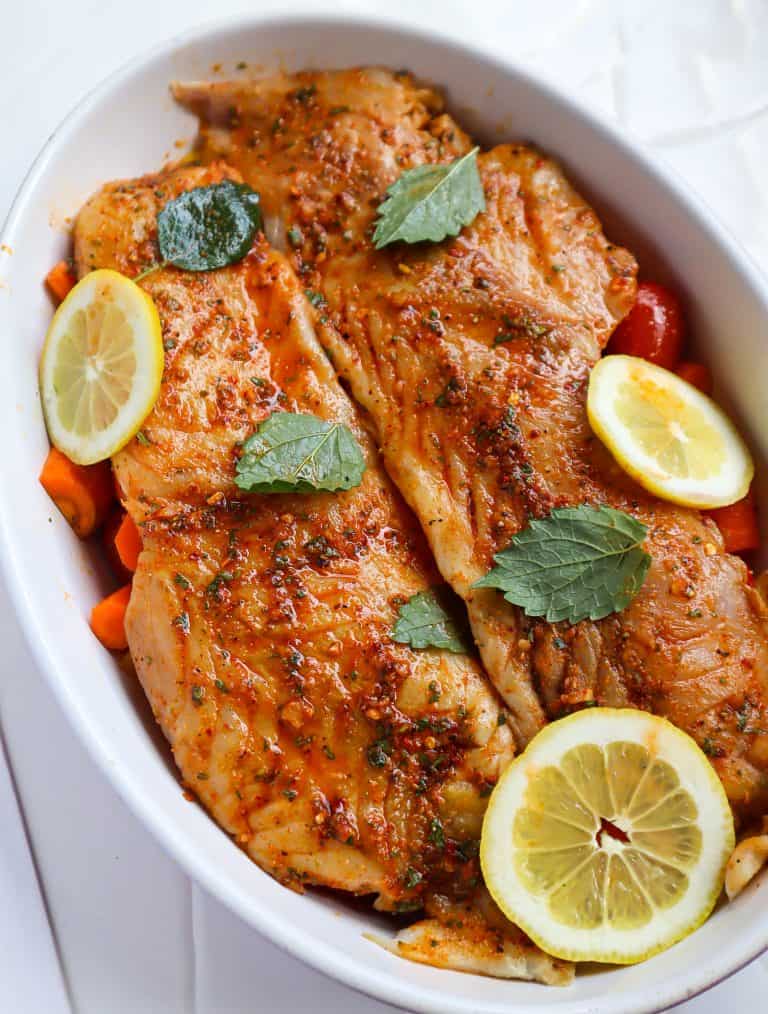 Baked Red Snapper with Garlic and Herbs - Cooking With Claudy