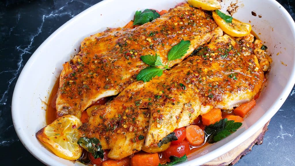 Baked Red Snapper with Garlic and Herbs - Cooking With Claudy