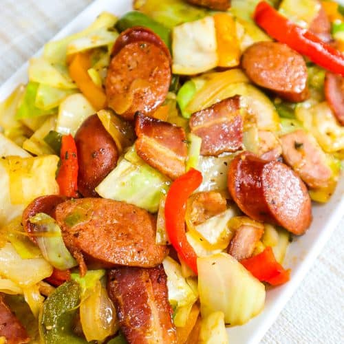 Southern Fried Cabbage with Bacon and Sausage Cooking With Claudy