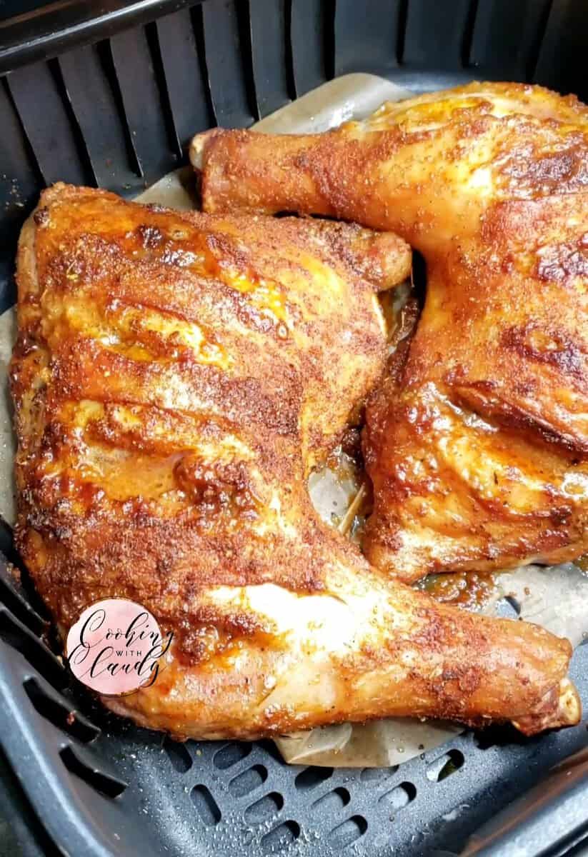 Chicken legs in an Air Fryer.