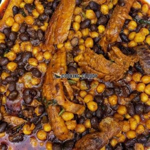 Cornchaff/Adalu with corn and beans.