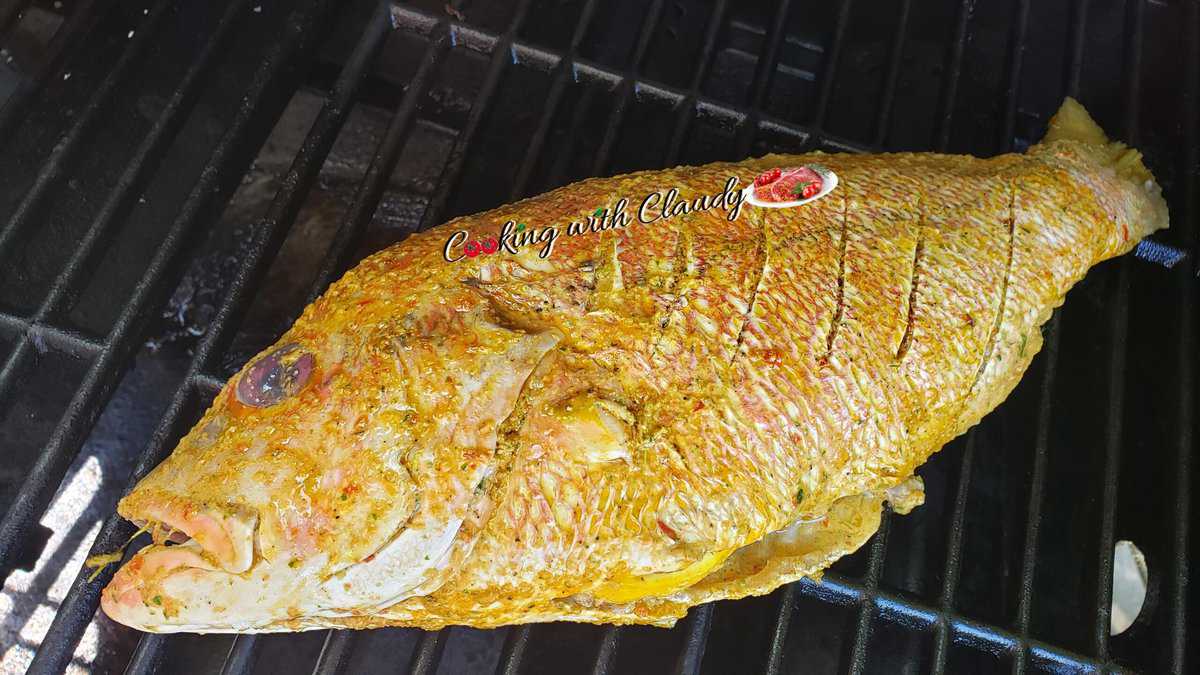 Red Snapper on a grill.