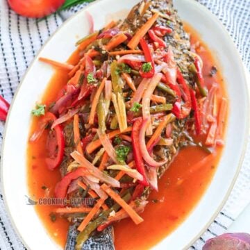 Plate of Escabeche - Sweet and Sour Fish.