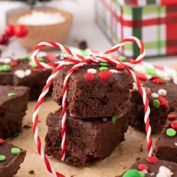 Christmas fudge on a brown paper