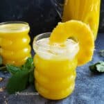 pineapple juice in a glass