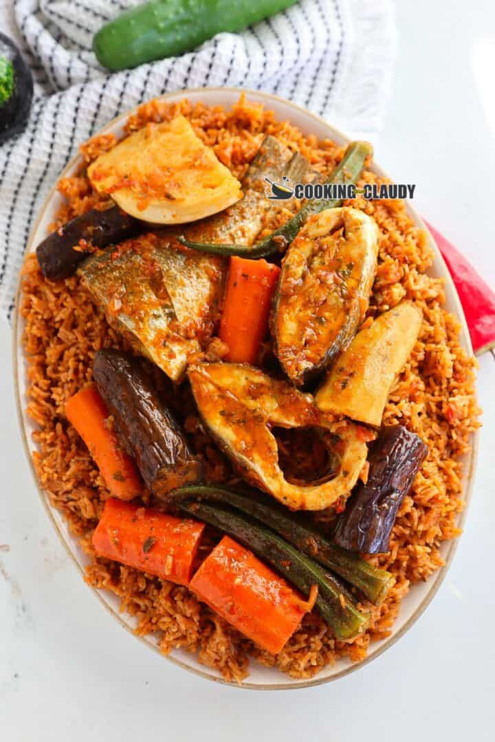 Thieboudienne (Senegalese Jollof Rice and Fish) - Cooking With Claudy