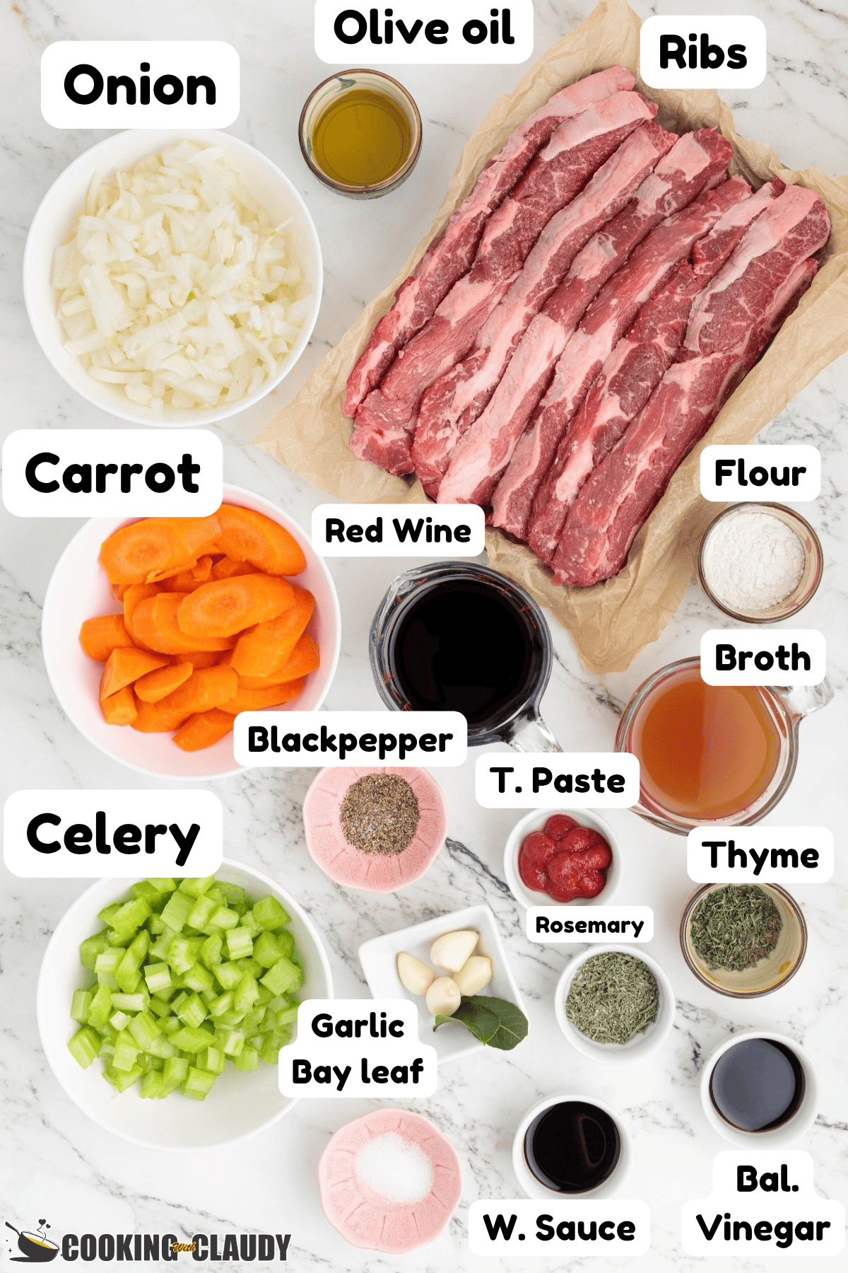 ingredients for flanken short ribs