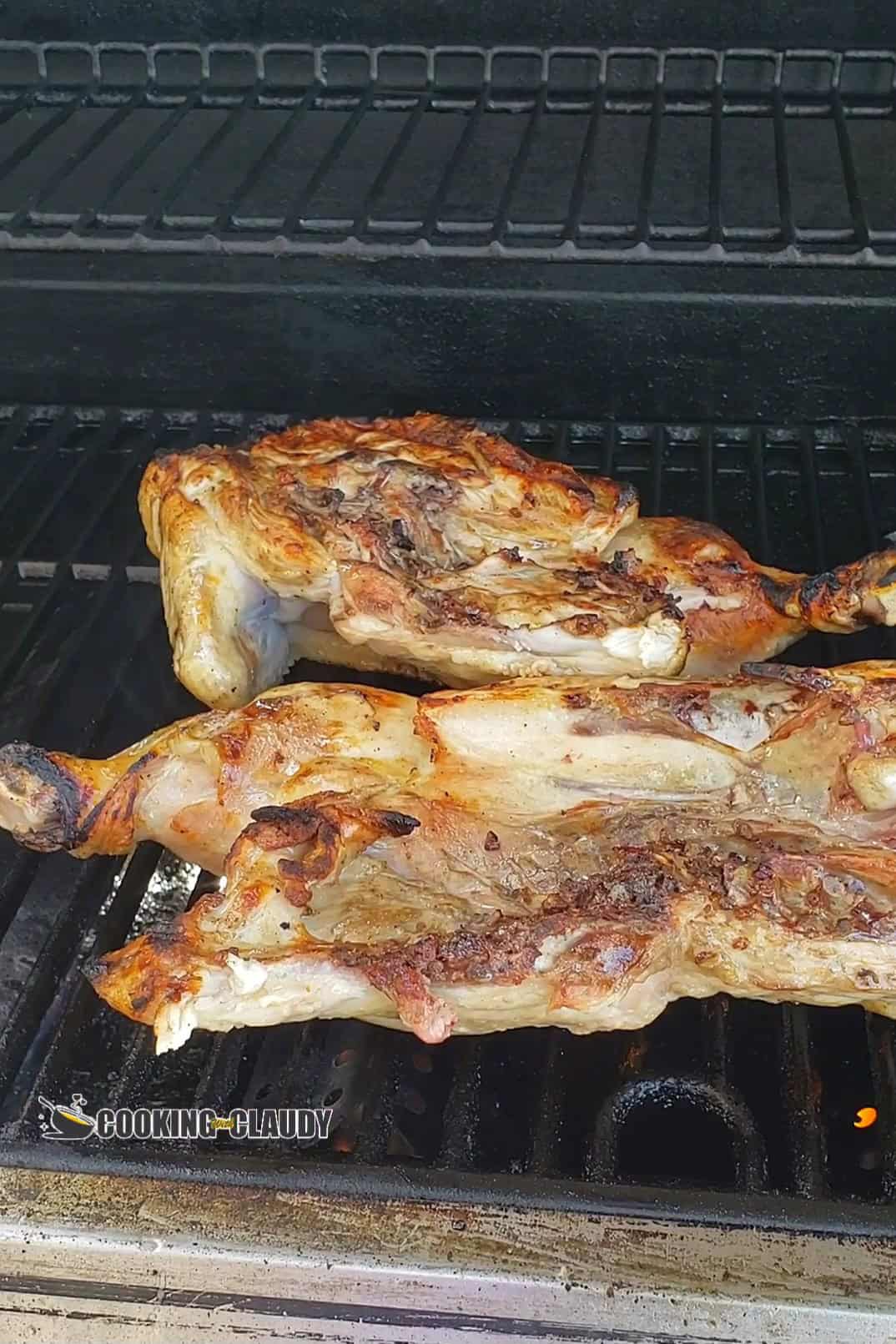 chicken over open flame
