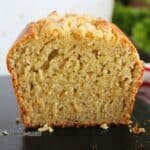 plantain cake on a black platter