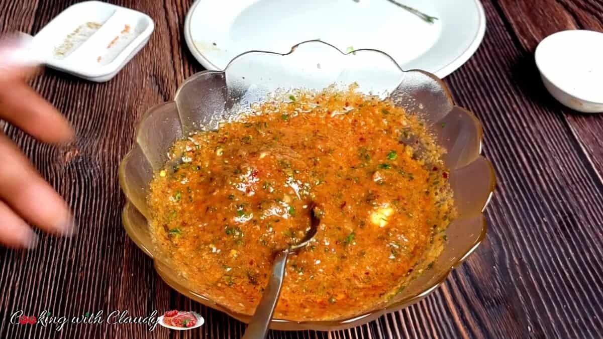 roasted fish marinade in a bowl