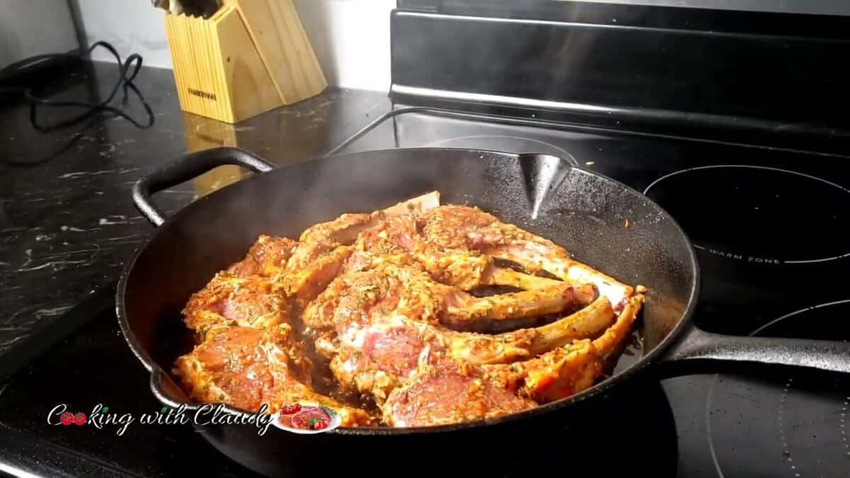 pan searing lamb chops