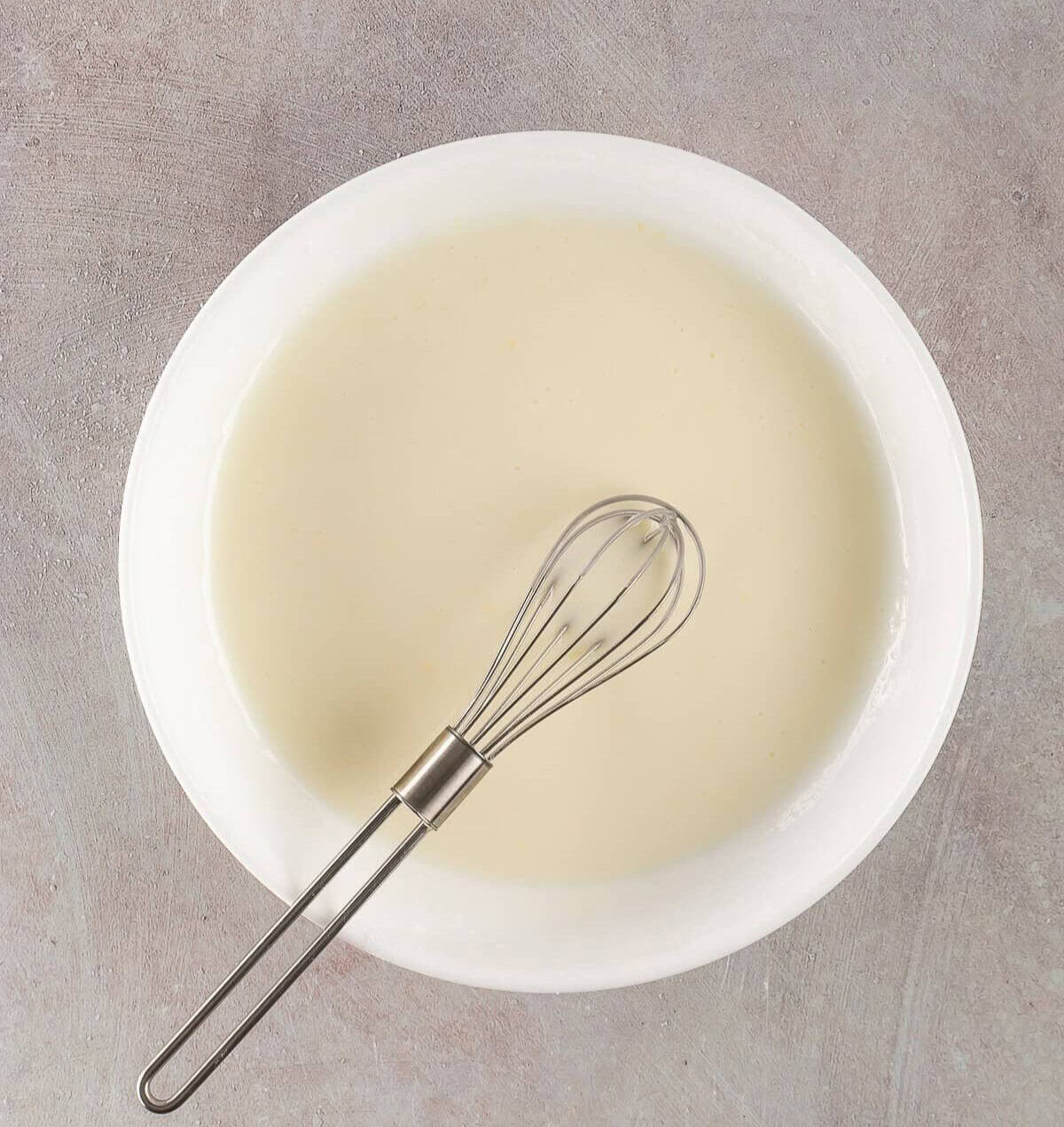 lemon Glaze or lemon icing in a bowl