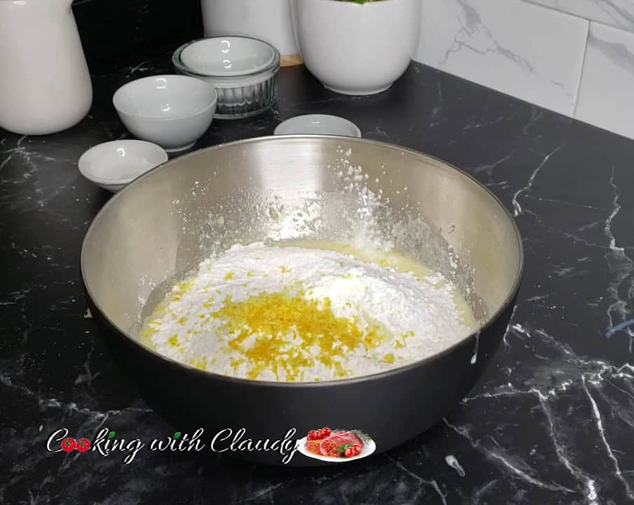 lemon zest in lemon cake batter