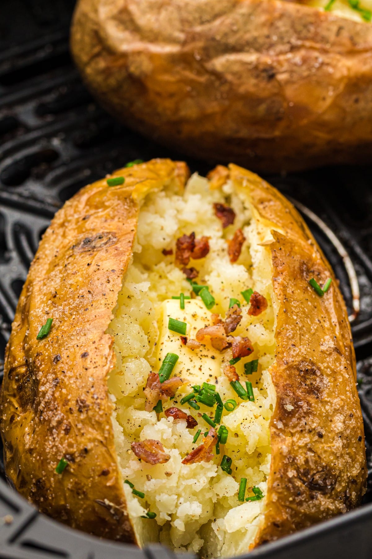 air fryer baked potatoes in an air fryer