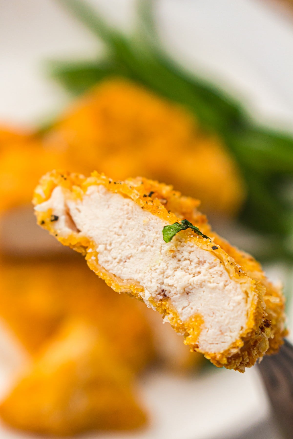 Easy and crispy air fryer chicken cutlet on a pan