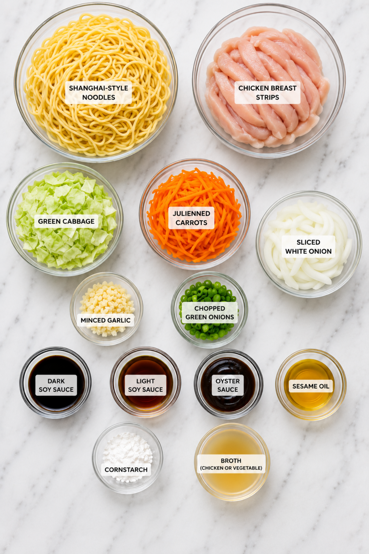 ingredients for yakisoba noodles